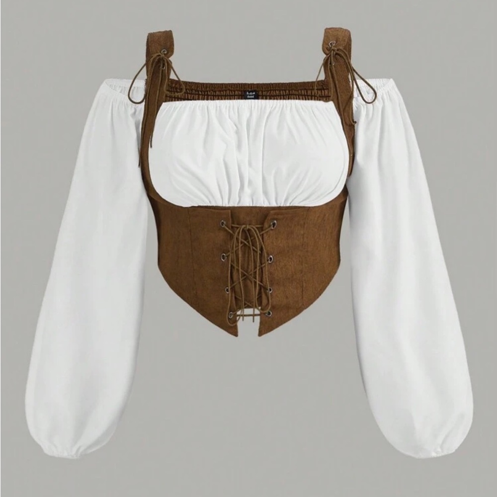 Corset top with long sleeves